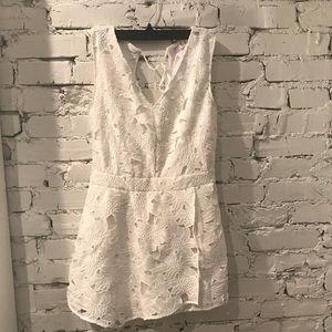 Alya White Floral Lace Romper